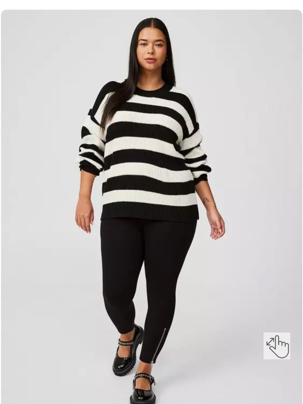 torrid Black & White Wide Stripe Crewneck Sweater